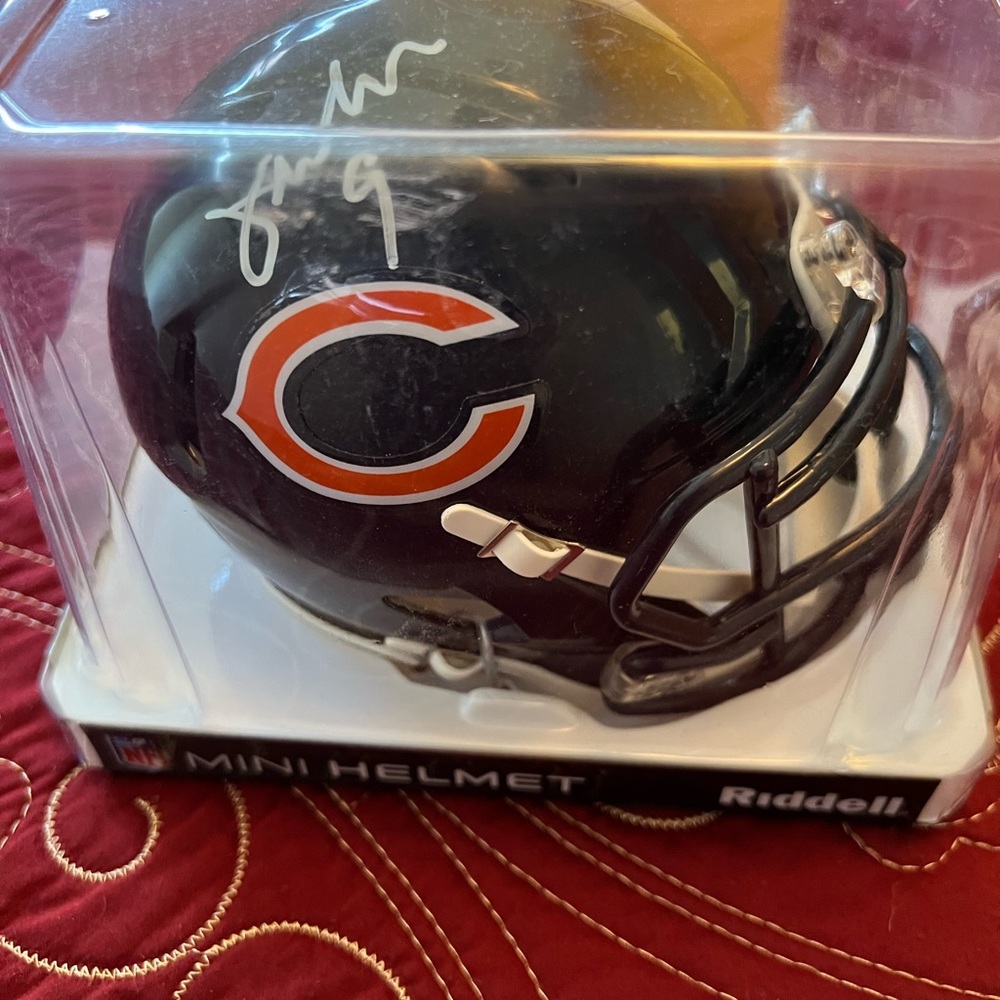 Chicago Bears signed by Jim McMahon helmet with COA